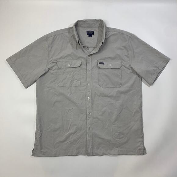 Smiths Work Wear Shirt Mens L Large Grey Button Up Short Sleeve Chest Pockets - Picture 2 of 10